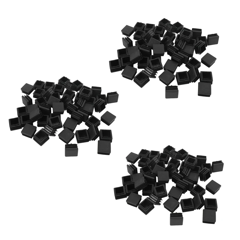 Leg Plastic Blanking End Cap Square Tube Insert Black 20mmx20mm 150pcs