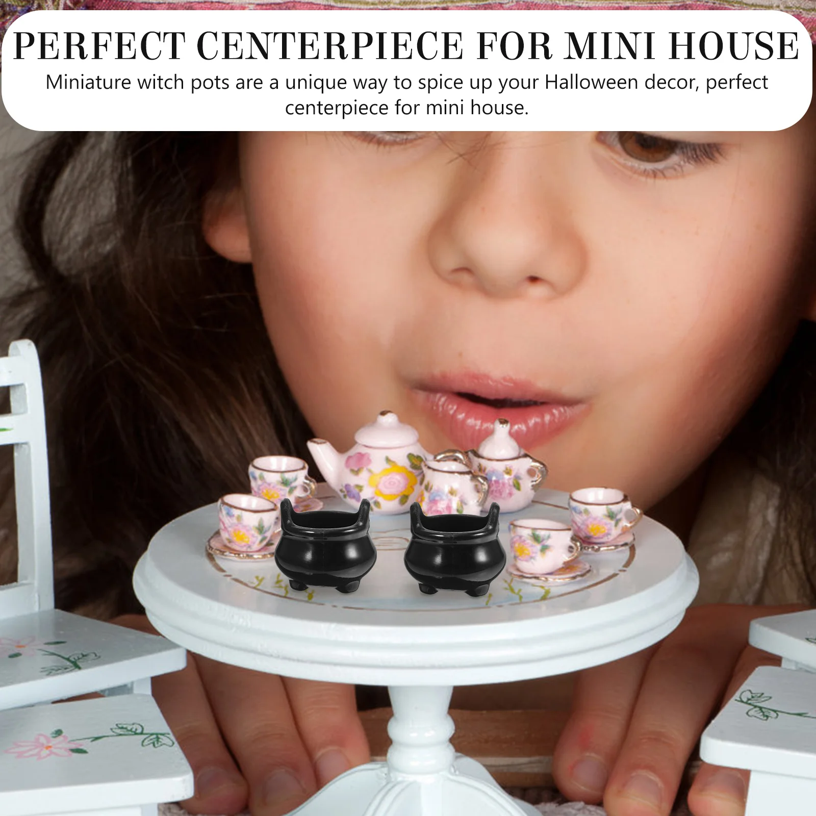 10 шт. мини-котел на Хэллоуин миниатюры оптом для поделок чайники пластиковая