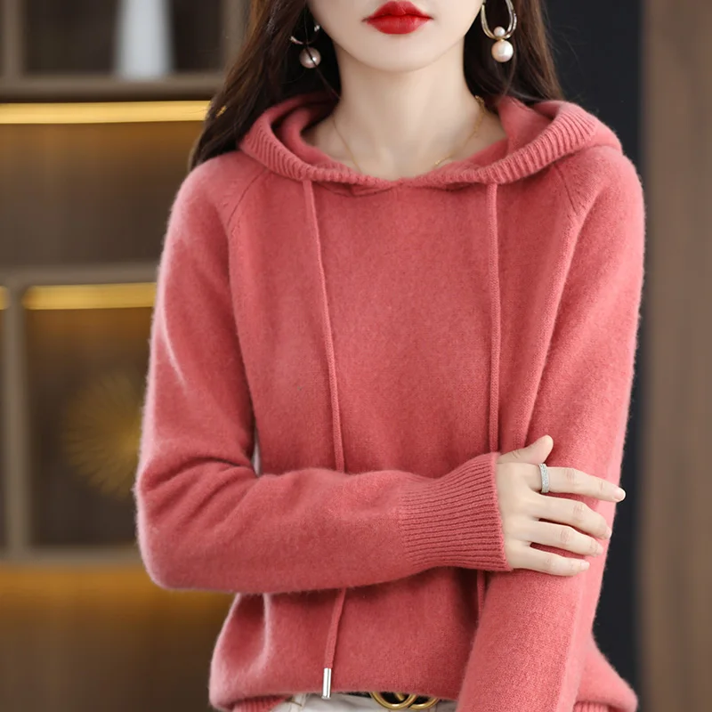 

Knitwear Sweater Women's Loose And Thin Hooded Temperament Korean Version Of The Bottoming Shirt Autumn And Winter New Outerwear