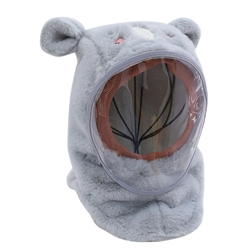 

Cute Girls Outdoor Bear Hat Scarf Winter Furry Warm Hat for Kids Toddler