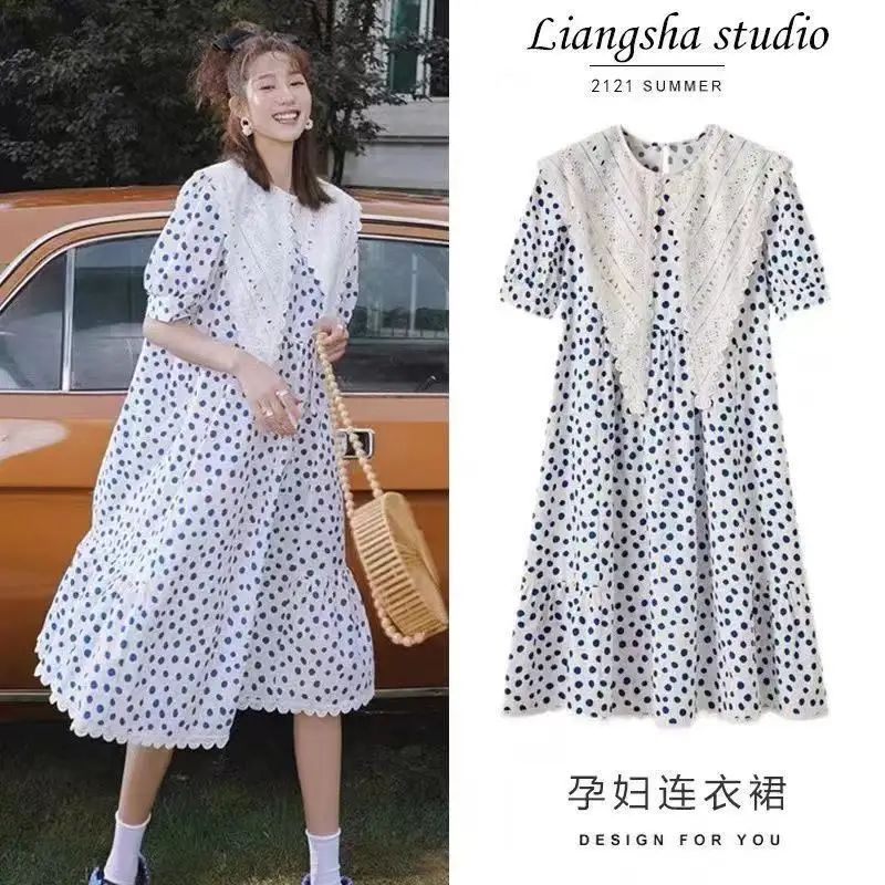 

Pregnancy Clothes Maternity Dresses 2022 Summer New Floral Printed Casual Loose Clothing Wear Pregnant Women Elegant Outwear