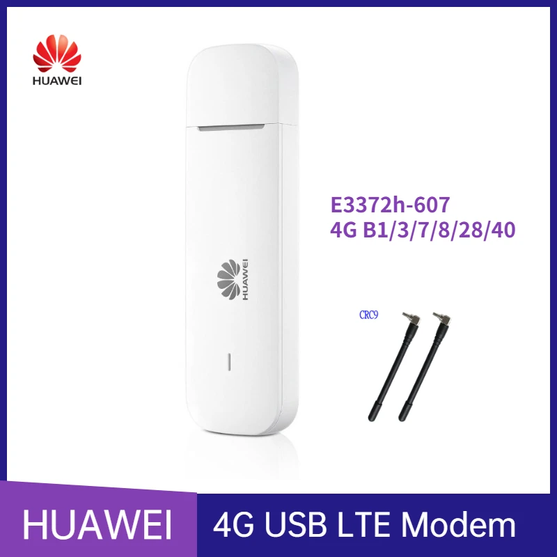 Unlocked Huawei E3372 E3372h-607 4G USB Dongle LTE Modem  FDD700/900/1800/2100/2600MHZ & TDD2300MHZ + Antenna