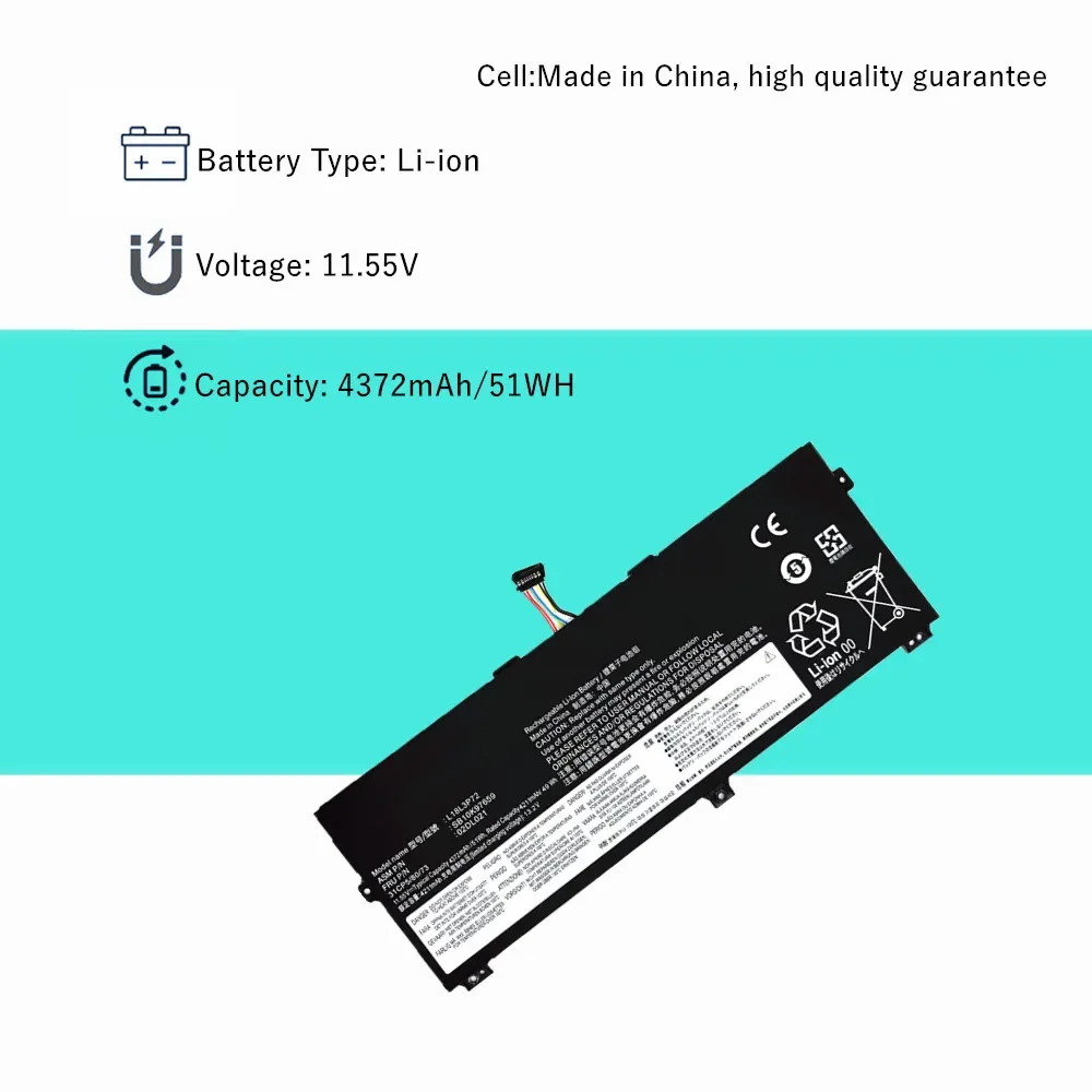 Фото Аккумулятор для ноутбука L18L3P72 для Lenovo ThinkPad X390 Yoga X13 Yoga 1-го поколения (2020) серии L18M3P72 L18S3P72 L19M3P71 02DL022 №3