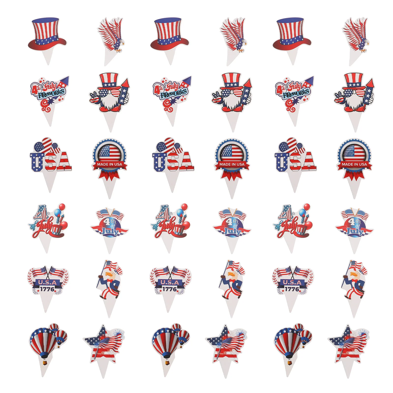 

Cake Day Cupcake July 4Th Independence Picks Patriotic Topper Toppers Insert Flag National Usa Party Flags Supplies Decorations