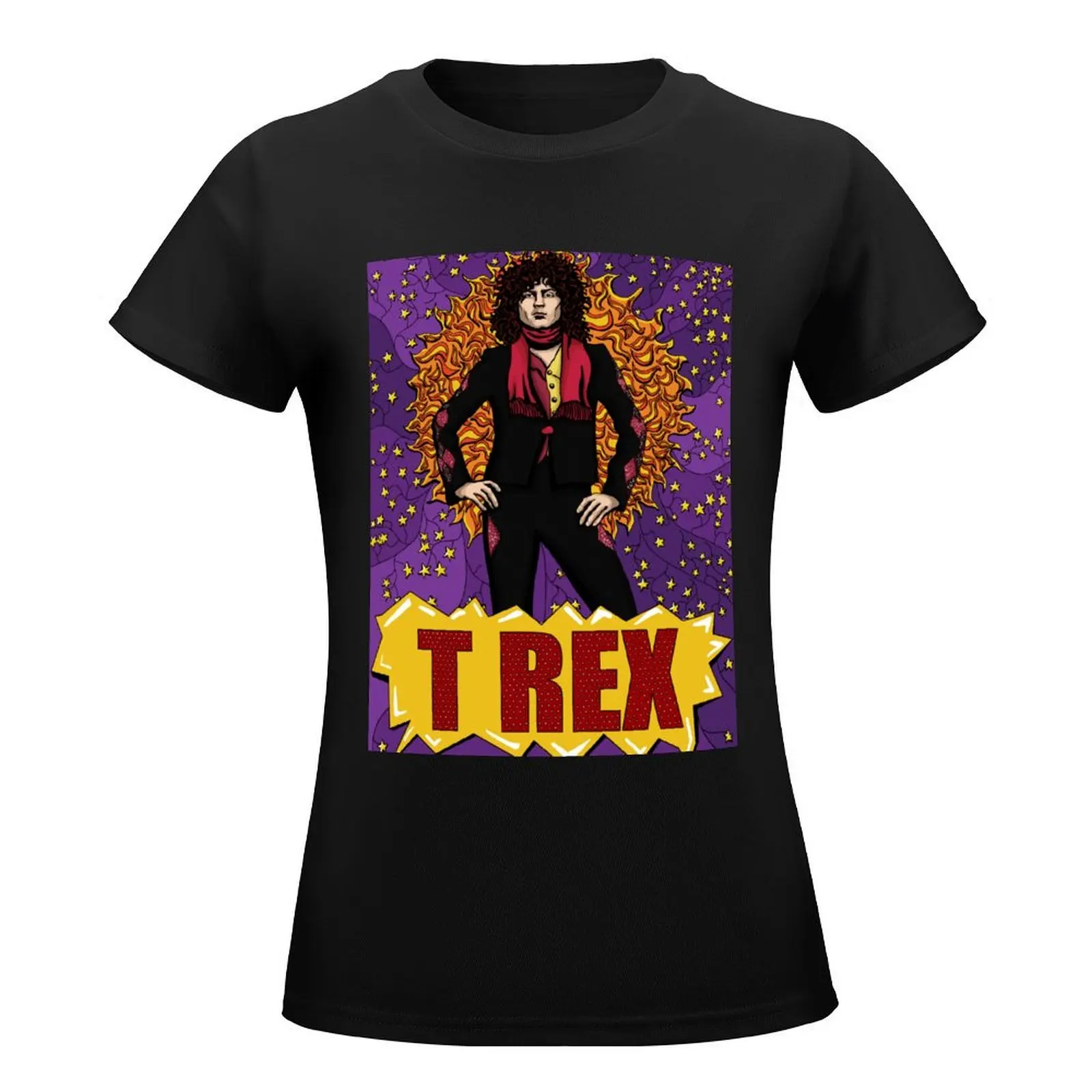 Марк Болан футболка T Rex fanart винтажная одежда милые топы аниме Топ для женщин