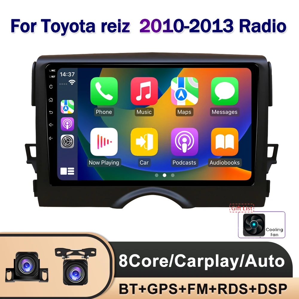 

Автомобильный радиоприемник 9 дюймов для Toyota MARK X Reiz 2010-2015 Android 12 Carplay 8 ядер 4G Sim Wifi DSP RDS автомобильный радиоприемник стерео Мультимедийный Плеер