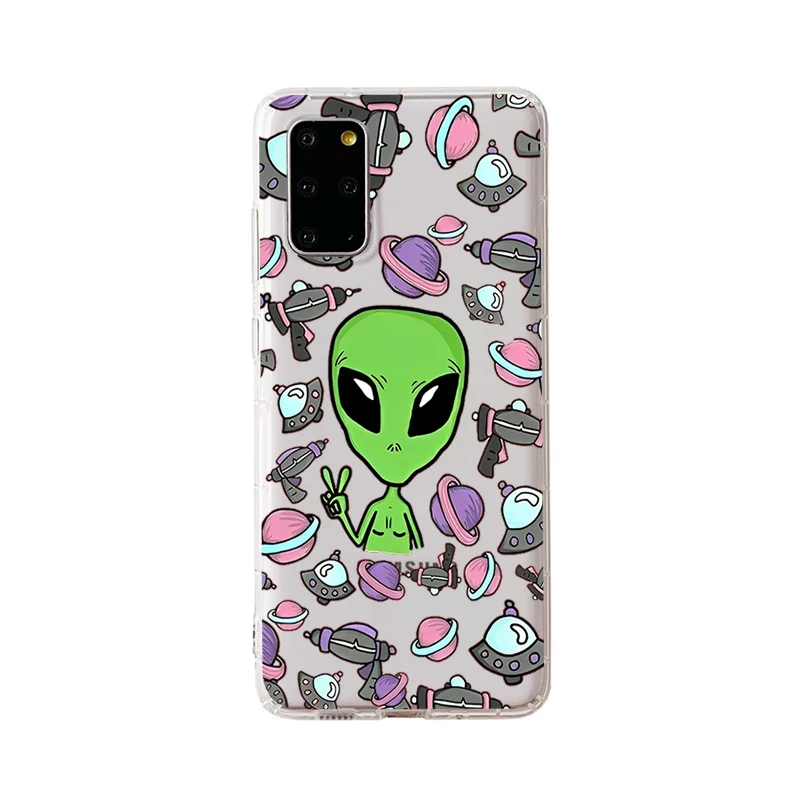 

Aesthetics Cartoon alien space Phone Case for Samsung S20 ULTRA S30 for Redmi 8 for Xiaomi Note10 for Huawei Y6 Y5 cover