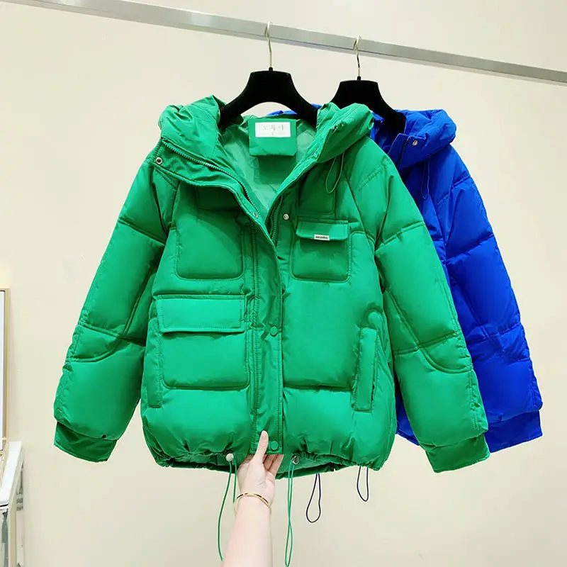 2023 New Winter Women Parkas Jackets Casual Thick Warm Stand Collar Pockets Coat Female Winter Outwear Jacket Parkas A02