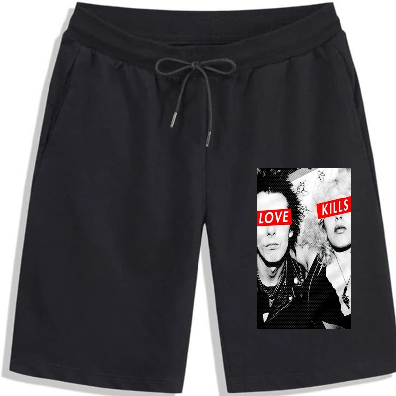 

Sid & Nancy Punk shorts for men 100% Premium Cotton Sid Vicious Pistols Free Style Shorts shorts for men