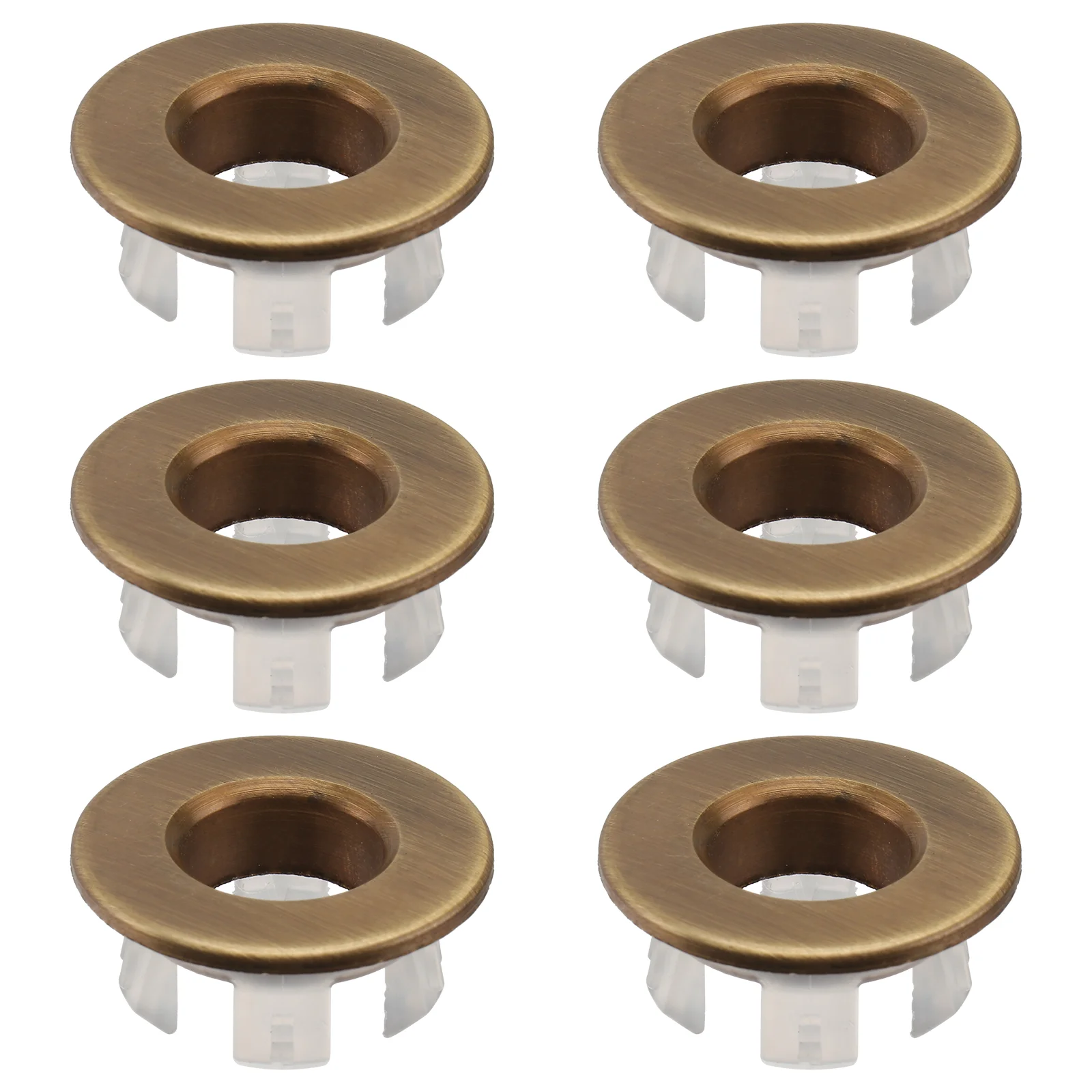 

6Pcs Wash Basin Spillway Hole Covers Lavatory Basin Ring Accessories (Bronze)