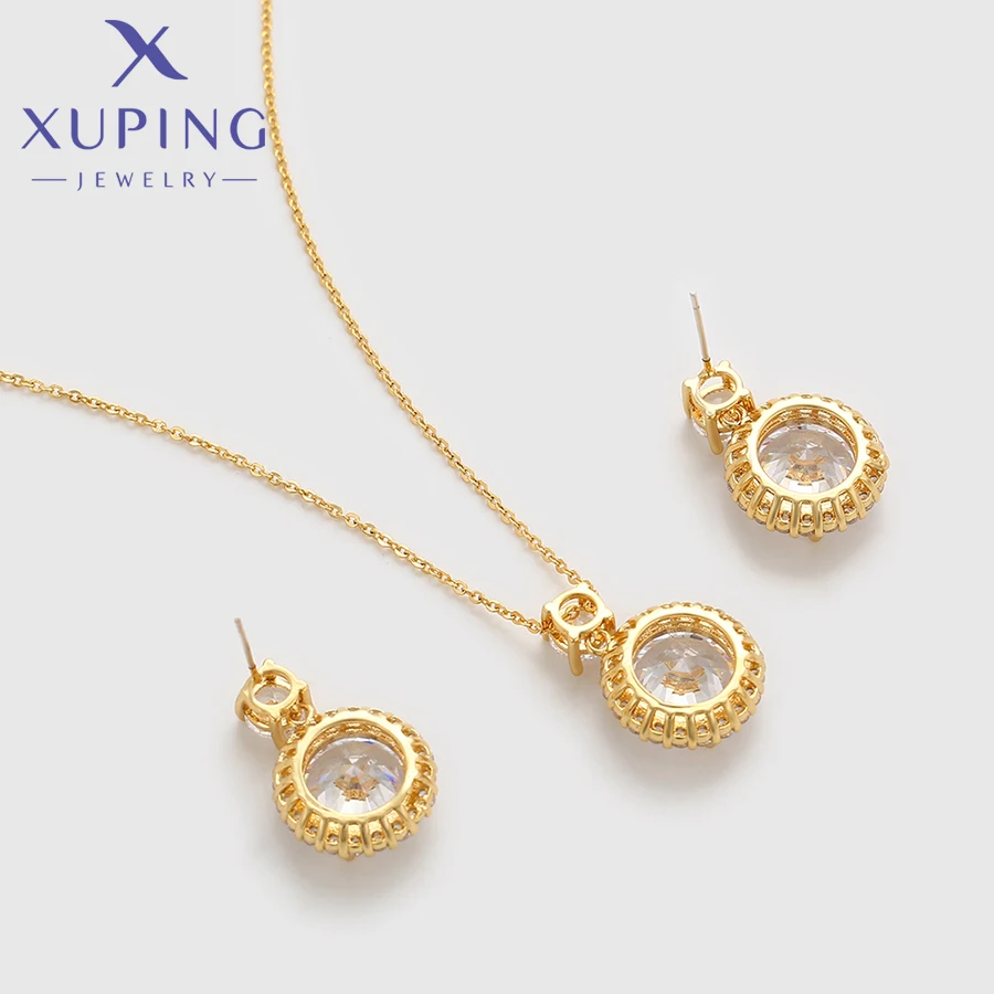 Xuping ювелирные изделия Новое поступление модный круглый камень ожерелье серьги