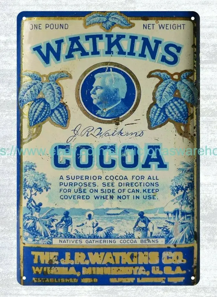 

Watkins, какао, металлический жестяной знак, идеи для гаража