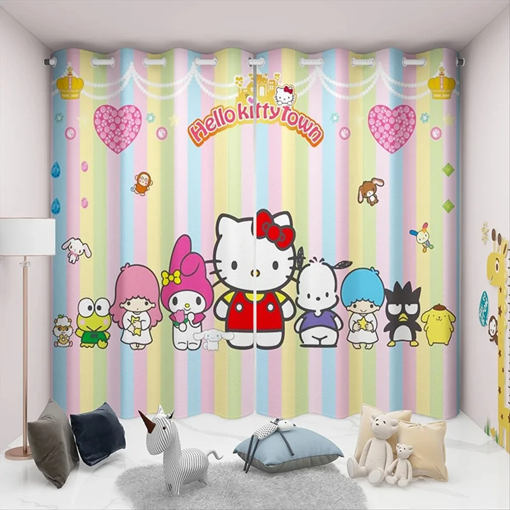 Затемняющие шторы Hello Kitty с 3D принтом волшебная лампа принцесса для детей