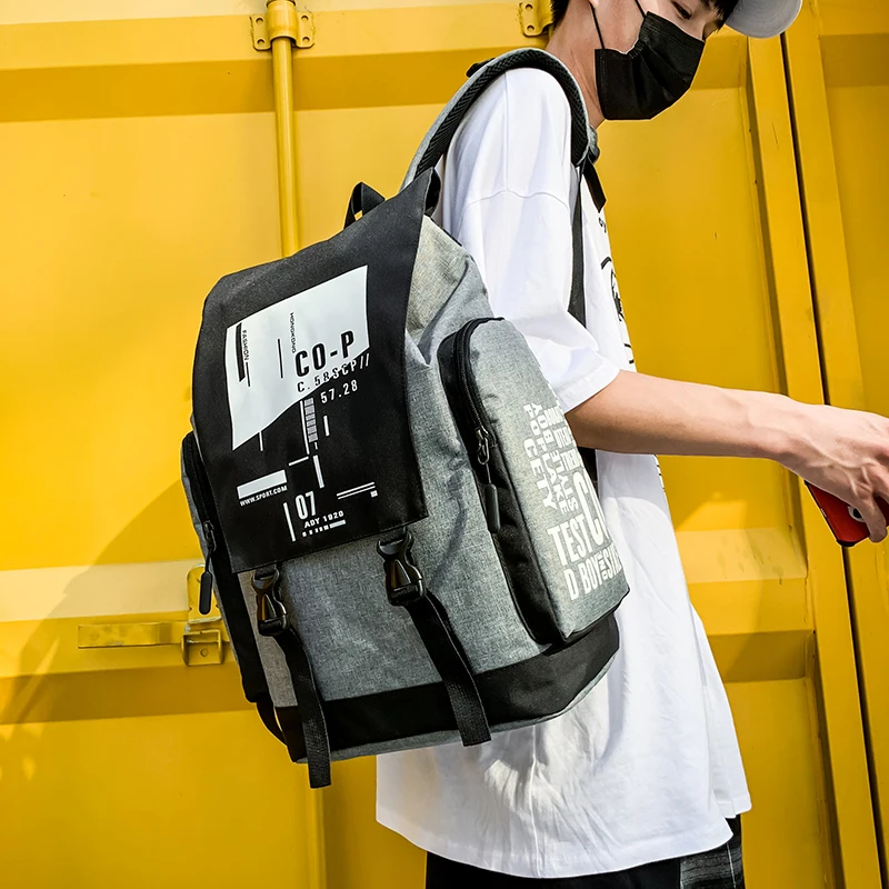 "Вместительный Классный рюкзак для мужчин, серый школьный ранец из ткани Оксфорд для студентов Университета, Уличная Повседневная сумка для..."