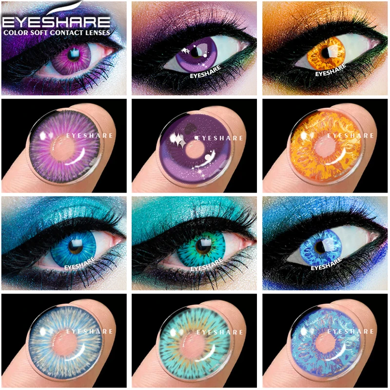 eyeshare contact case color contact lenses for eyes cosplay colored lenses blue lens case contact lens with contact box free global shipping