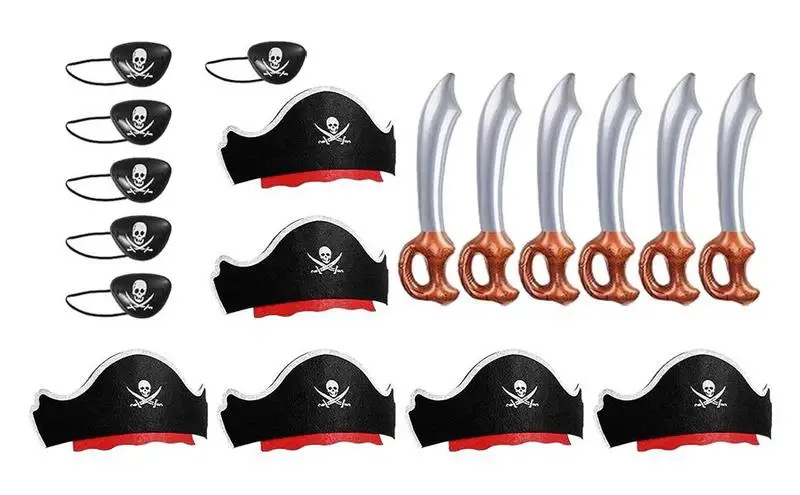 

Pirate Party Kit Halloween Cosplay Party Kit For Pirate Halloween Pirate Eye Patches Inflatable Swords For Cosplay Party