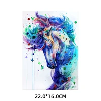 watercolor horse patch iron on transfers for clothing thermoadhesive patches on clothes t shirts thermal stickers appliques