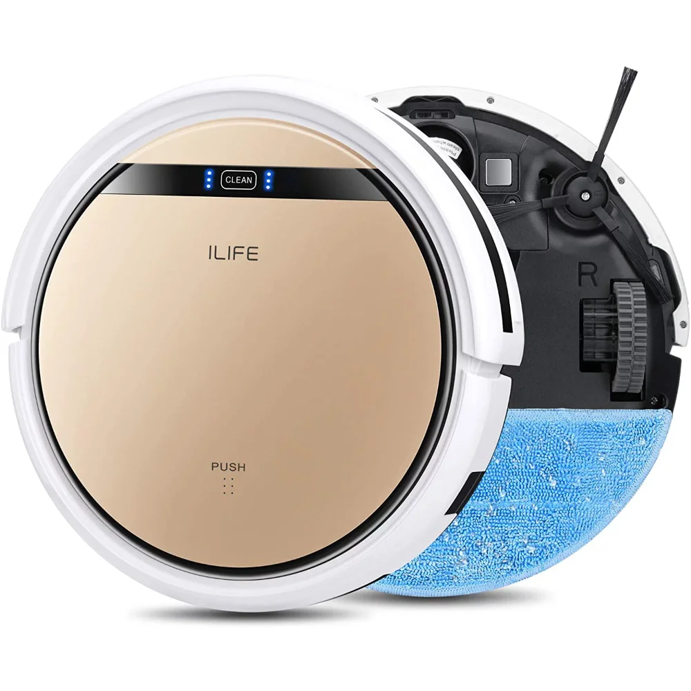 

ILIFE V5s Pro-W, Robot Vacuum and Mop 2 In 1, with Water Tank, Self Charging, Tangle Free for Pet Hair Robot Cleaner