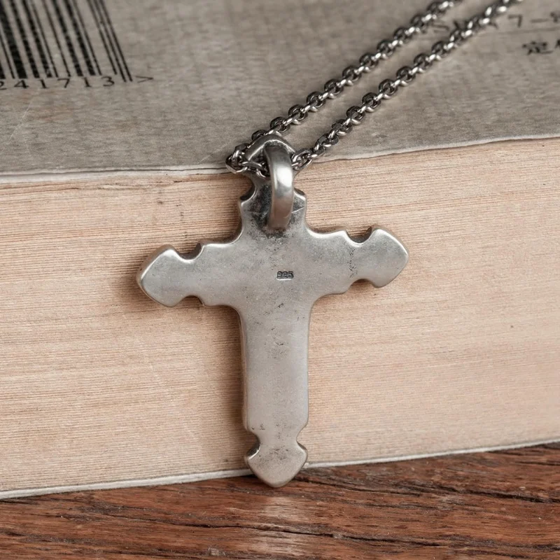 BOCAI S925 стерлингового серебра подвески для женщин и мужчин ретро креативный крест