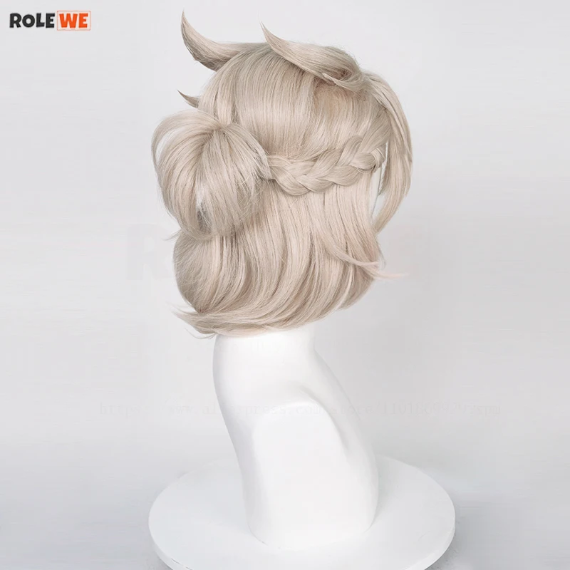 Albedo косплей парик из игры ударопрочный льняной Плетеный короткий термостойкие