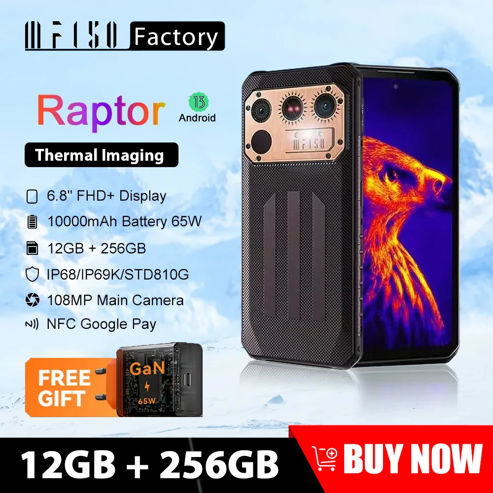 

IIIF150 [Raptor] тепловизионная камера 12 ГБ 256 ГБ 10000 мАч 65W Быстрый заряд 108 МП 6,8 '120 Гц экран Сверхтонкий