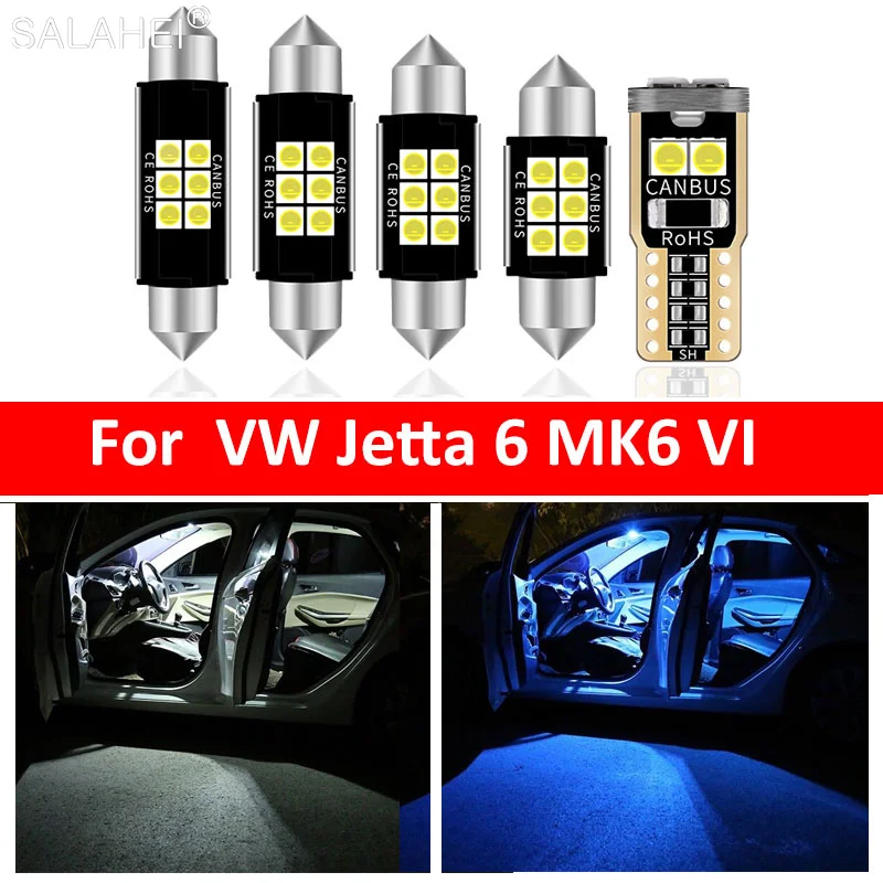 13pcs Car Interior LED Light Bulbs Canbus Kit For 2011-2017 Volkswagen VW Jetta A6 MK6 VI Map Dome Vanity Mirror Lamp Accessorie