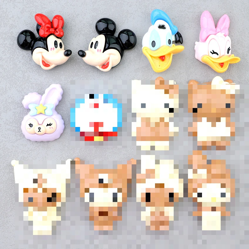 2 шт. Disney Минни Микки Дональд Дак смола подвески с плоской задней частью большая