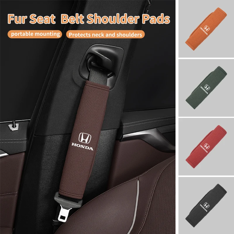 2Pcs Car Seat Shoulder Cover Leather Pad Accessories For Honda Accord Civic CRV Jazz Fit HRV Odyssey Insight City Passp