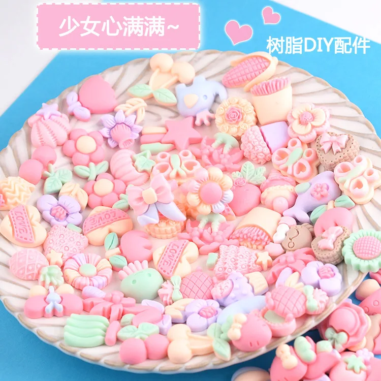 

Diy material cream resin accessories Tiktok mixed jewelry pendant mobile phone case cartoon creative resin