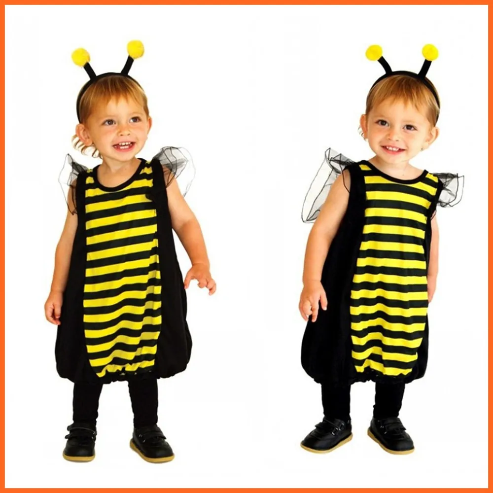 

Дети младенец Начинающий ходить малыш красивый костюм насекомого шмеля, пчелы для маленьких девочек и мальчиков, костюмы на Хэллоуин, Пурим...