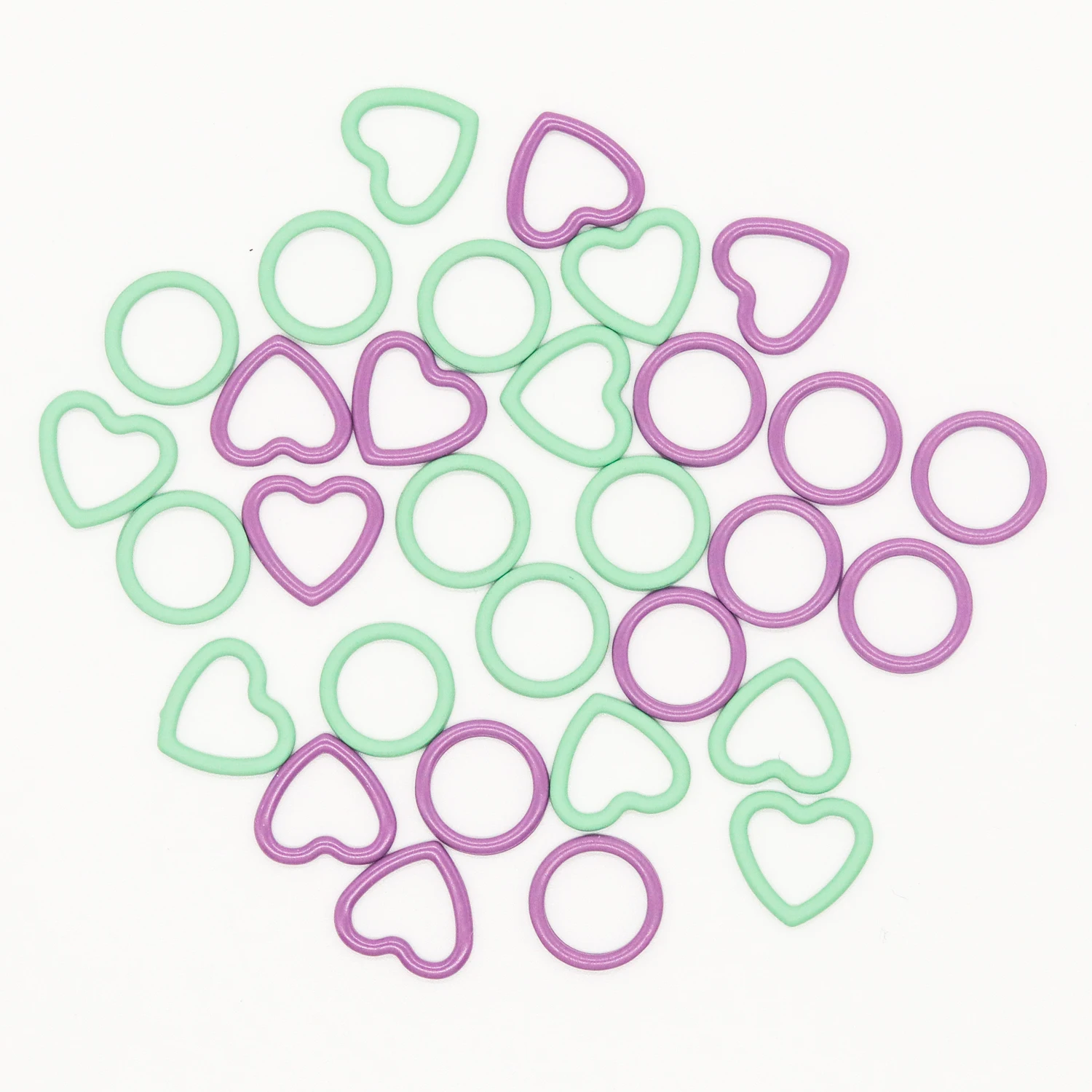 Металлический маркер для вязания круглый и в форме сердца гладкий крючком