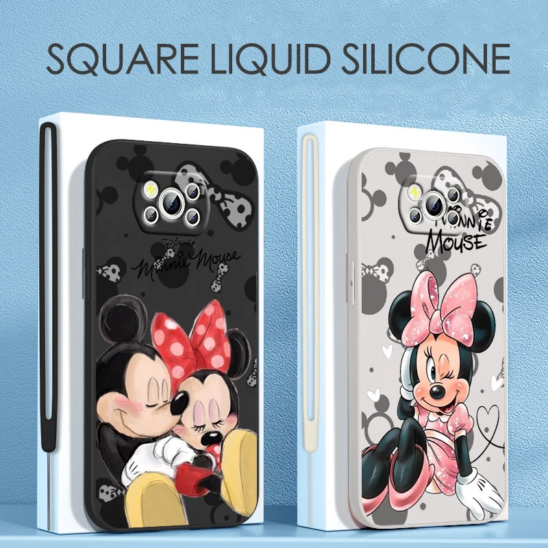 

Disney Mickey Minnie Cool For Xiaomi POCO C50 C40 X4 M5S F4 M4 X3 F3 M3 C3 Pro GT NFC 4G 5G Liquid Rope Phone Case