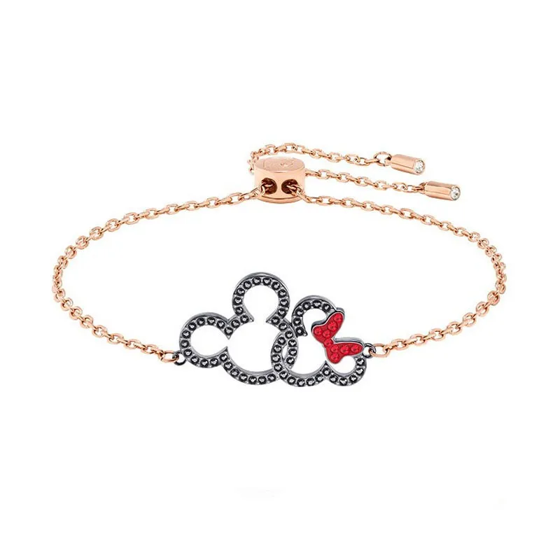 

Disney Cartoon Mickey Mouse Companion Bracelet Ladies Minnie Couple Clavicle Chain Jewelry Send Girlfriend Birthday Gift