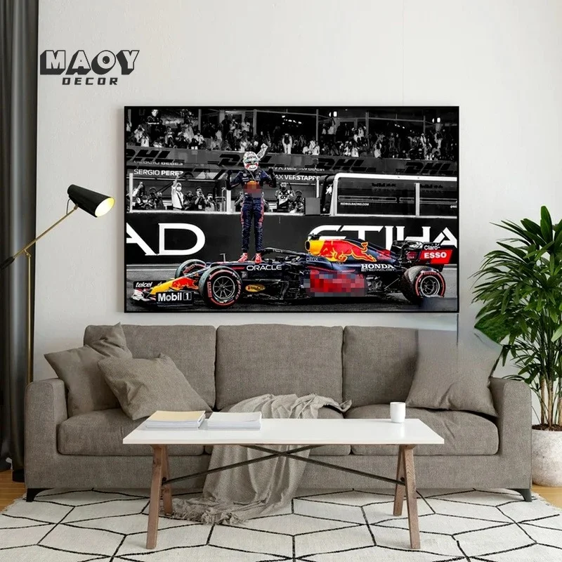 

Formula 1 Poster Red Car Racing Canvas Prints F1 World Champion Car Living Wall Art Painting Room Wall Living Room Decoration