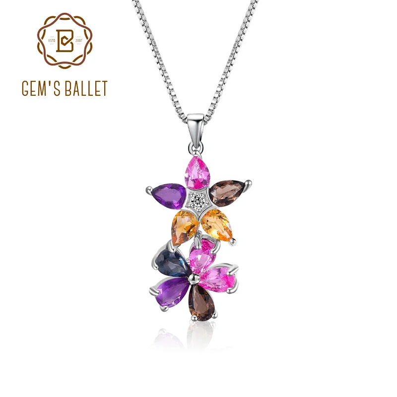 GEM'S BALLET ожерелье в форме листа из стерлингового серебра 925 пробы разноцветный