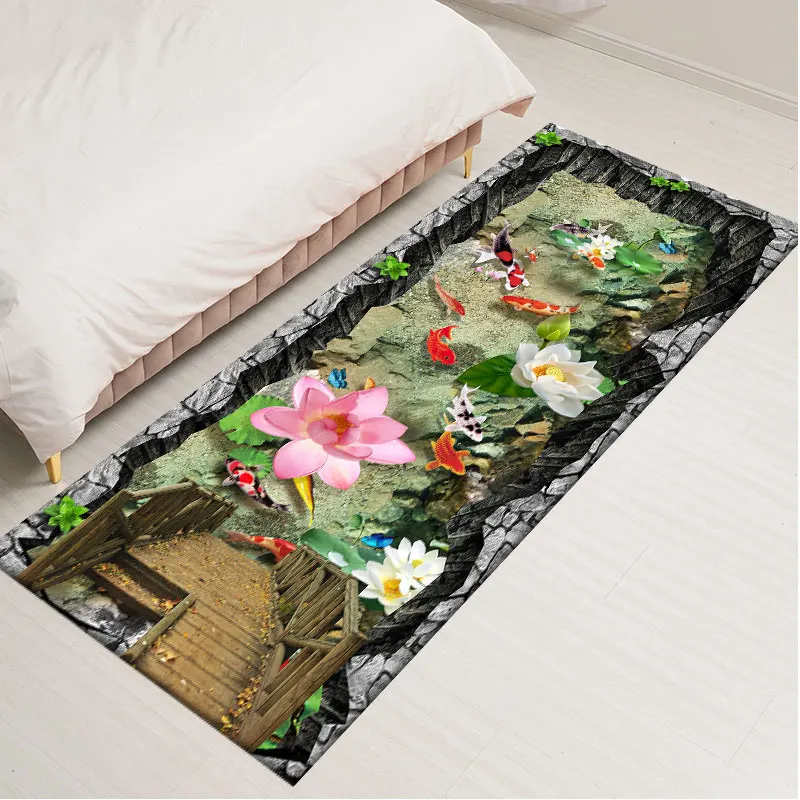 Фланелевые коврики для гостиной прихожей коридора с рисунком рыбы напольные