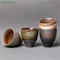 japanese retro coarse pottery kung fu tea cup ceramic teacup household water cup wine cup master cup