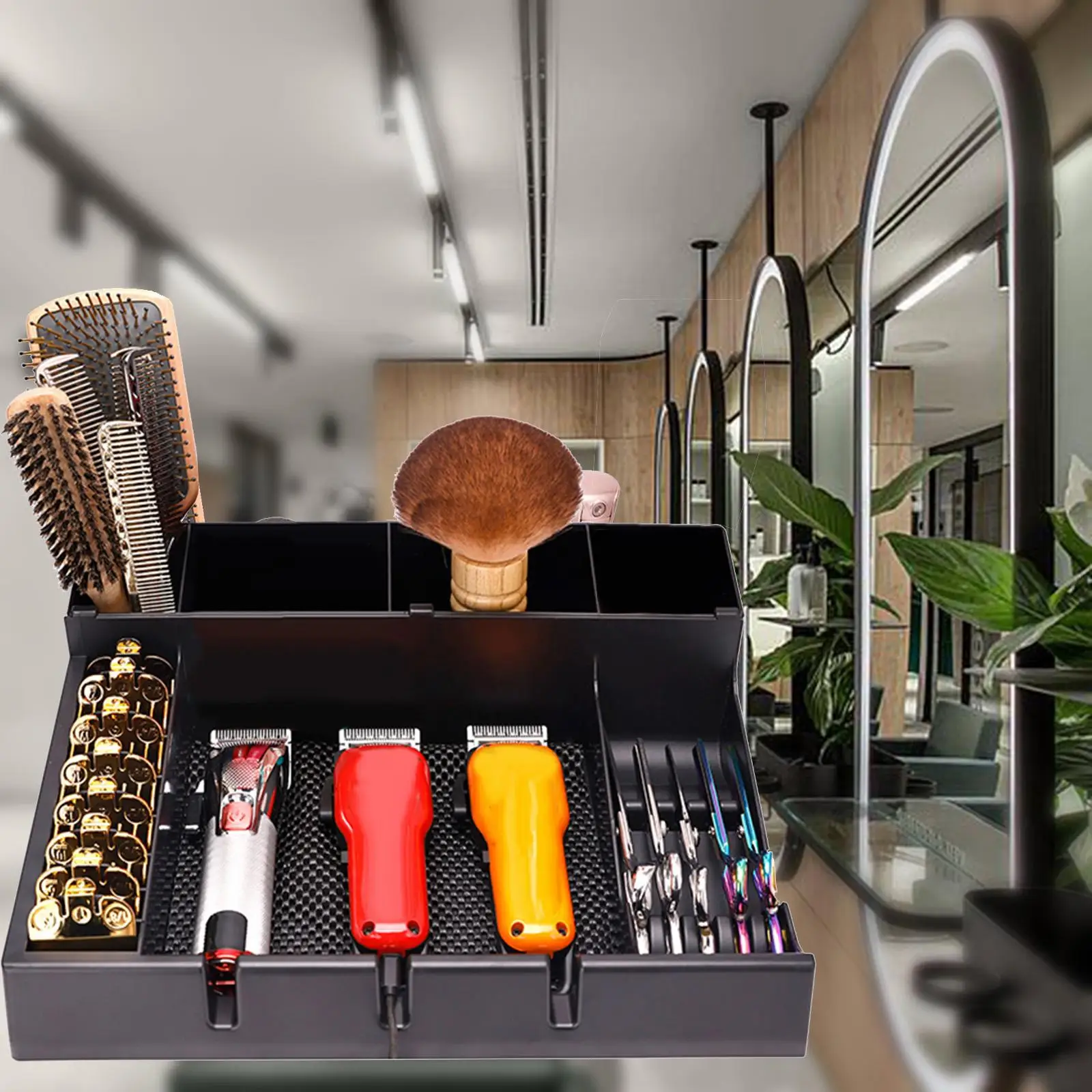 

Barber Clipper Tray Detachable Multifunctional Hairdressing Combs Clips Scissors Holder Hairdressing Tool Holder for Stylist