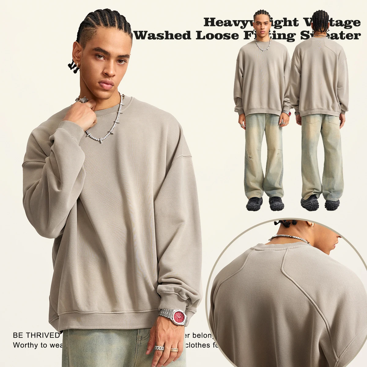 

Флисовый свитер с круглым вырезом