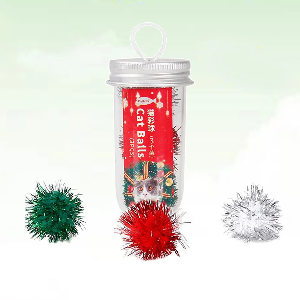 

Dog Toysballscat Dogs Christmas Petsmall Tinsel Pom Medium Boredom Chewers Large Aggressive Santa Sparkly Sparkle Cats Kitten