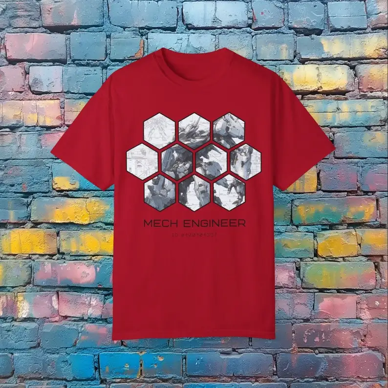 Футболка Mech инженера-гигантская графическая футболка Mecha