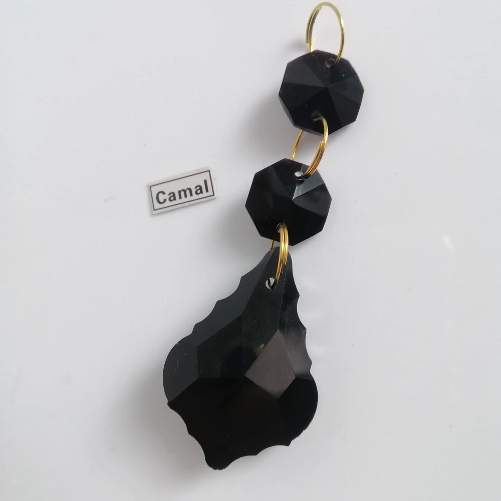 

Camal 2 шт. Хрустальная черная 38 мм кленовые подвески в форме листьев восьмиугольная бусина гирлянда Ловец Солнца лампа освещение люстра подвесной