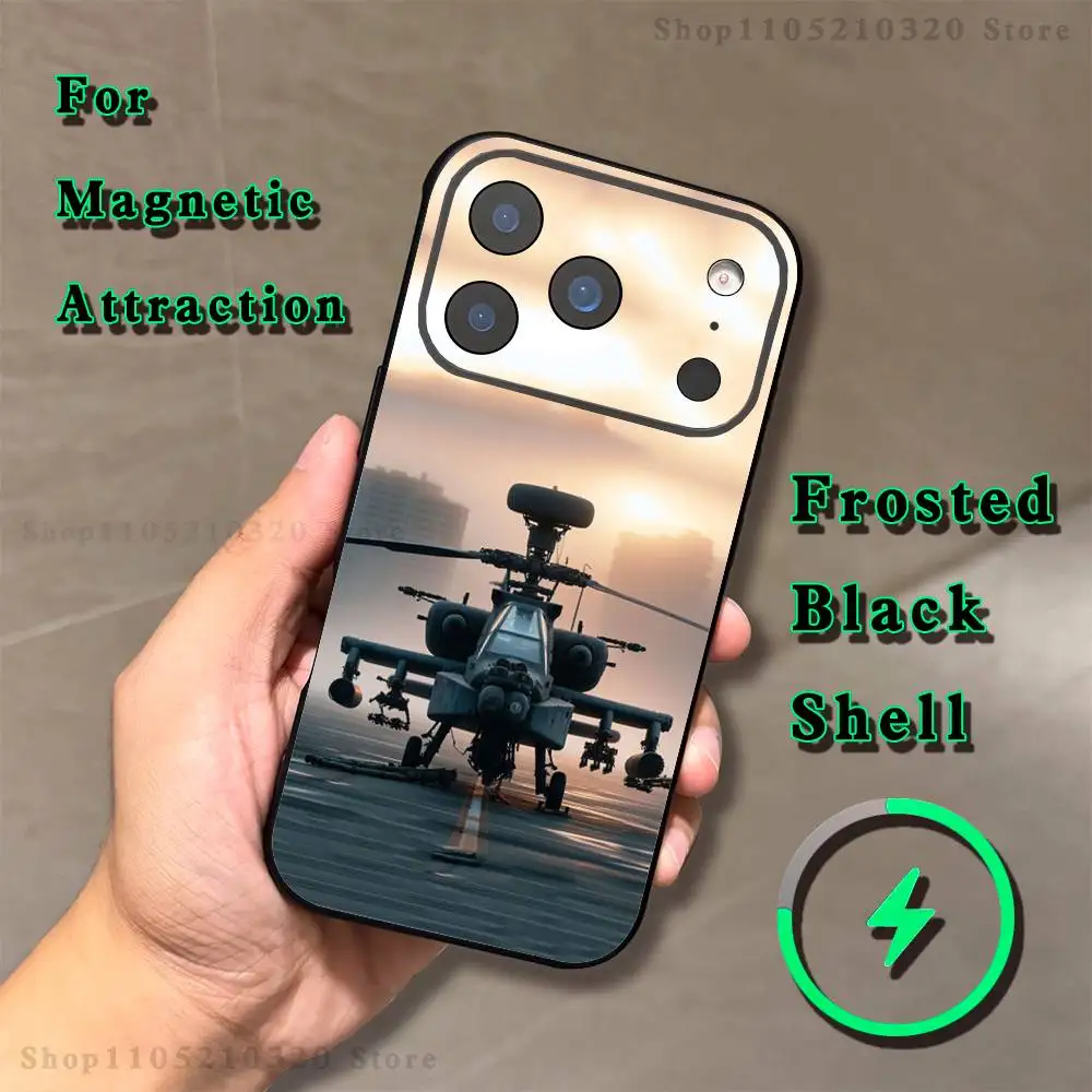 Фото Чехол для телефона A-Apache AH-64 для iPhone 17, 16, 15, 14, 13, 12, 11, Pro, Max, Plus, E, Air, Mini, магнитный, с поддержкой MagSafe, матовый №5