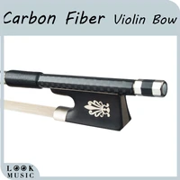 44 carbon fiber violin bow grid carbon fiber round stick silver wire and black line winding well balance