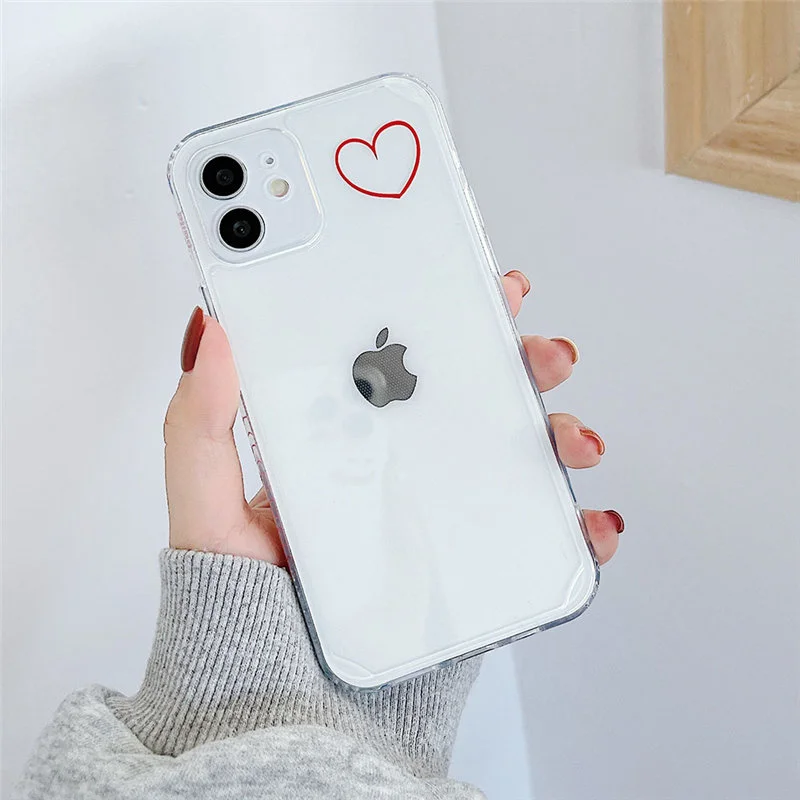 Красивый прозрачный чехол из ТПУ для iPhone совместим с моделями 12 11pro max x XR XS 7 8 plus