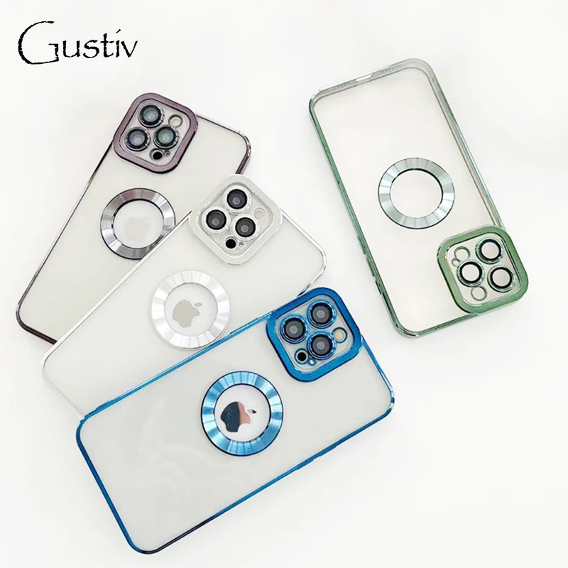 

Luxury Electroplated Phone Case For iPhone 14 13 Pro Max 11 12 Mini XS X XR 7 8 Plus Hollow Out Transparent Soft Silicone Cover