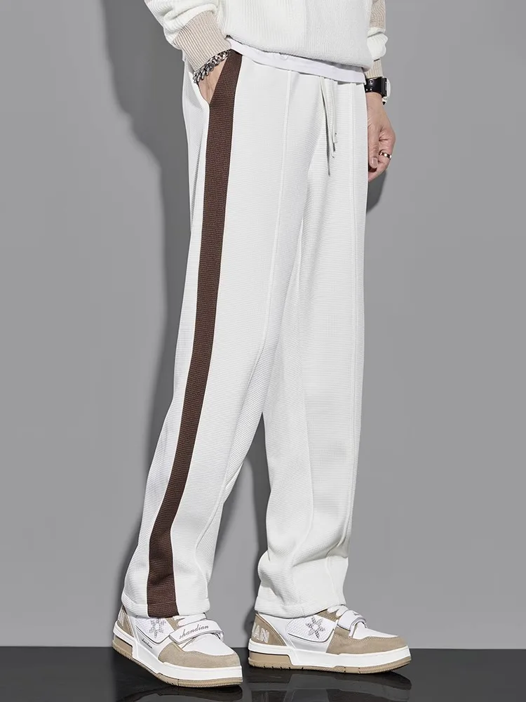 Осенние повседневные брюки с эффектом драпировки мужские прямые свободные