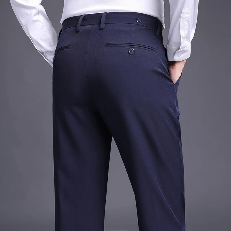 

Casual Brand Suit Relaxed Men's Pants No iron Business Summer Thin Middle aged and Old age Dad's