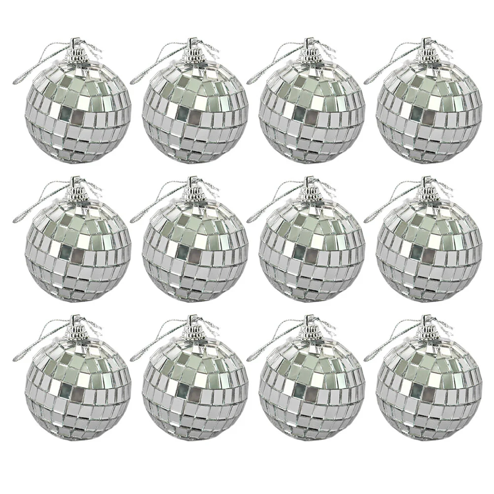 

18 Pcs Christmas Mirror Ball Disco Reflective Balls Decorations Hanging Prom Props Toys Party