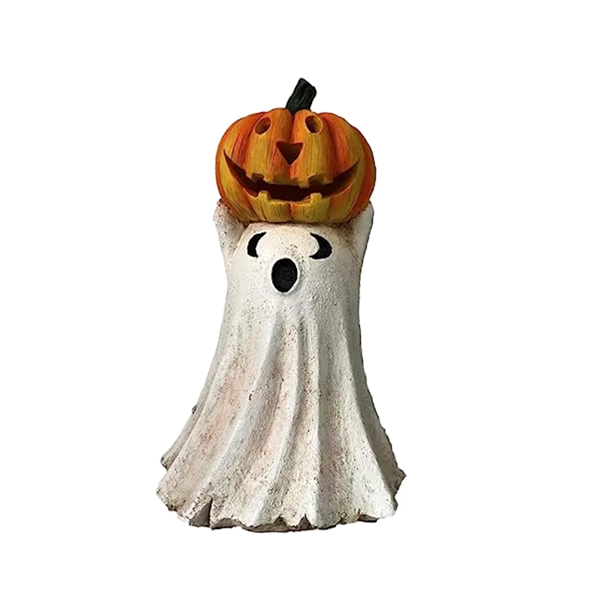 

Halloween Ghost Pumpkin Figurines Rustic Resin Ghost Halloween Statue Pumpkin Figurines Novelty Halloween Decorations B